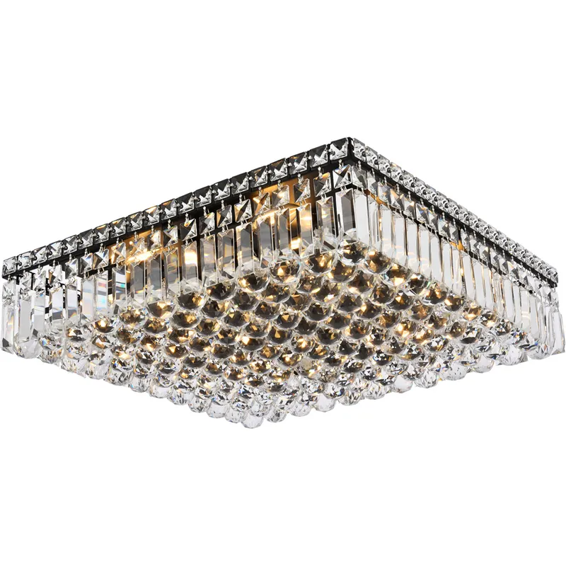 Maxime 12 Light 20 inch Black and Clear Flush Mount Ceiling Light in Royal Cut