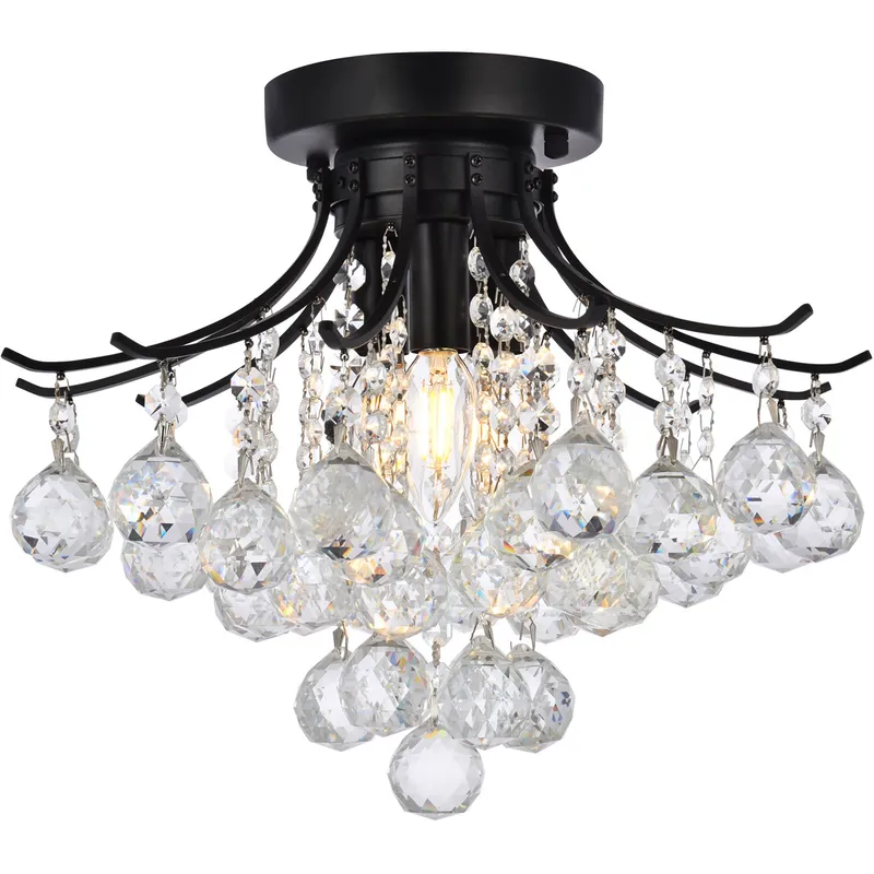 Toureg 3 Light 16 inch Black and Clear Flush Mount Ceiling Light in Royal Cut