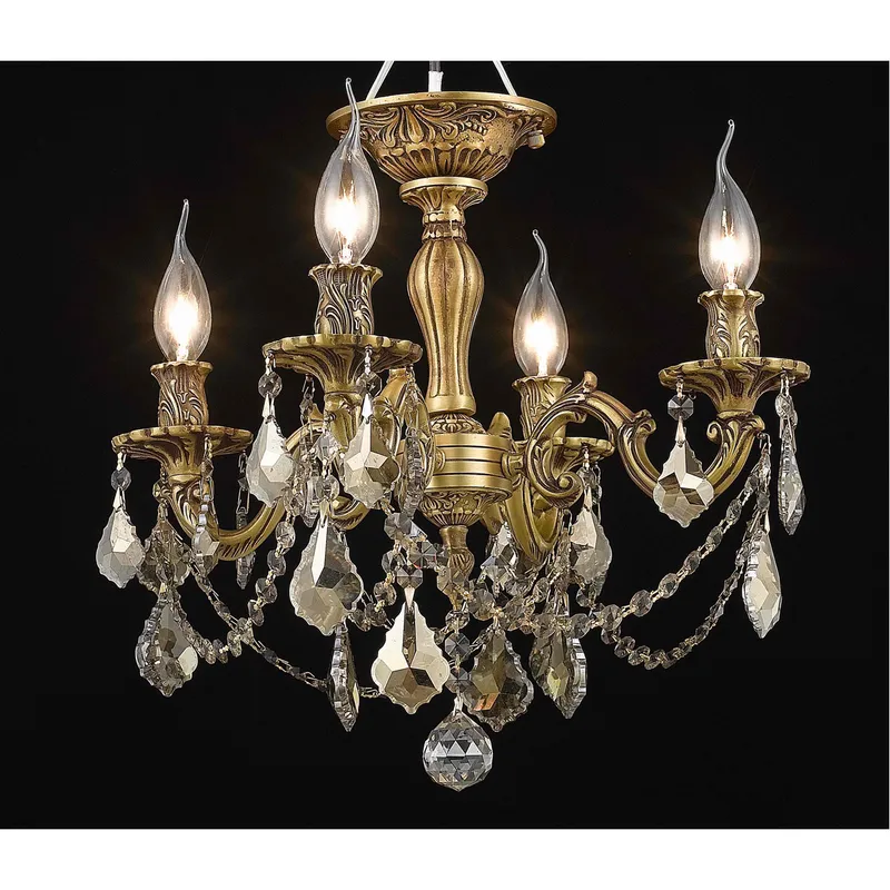 Rosalia 4 Light 17 inch French Gold Flush Mount Ceiling Light in Golden Teak, Royal Cut