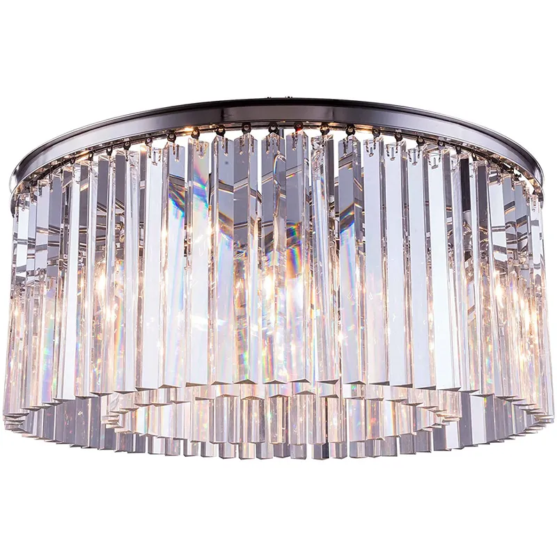 Sydney 8 Light 31.5 inch Polished Nickel Flush Mount Ceiling Light in Clear, Urban Classic