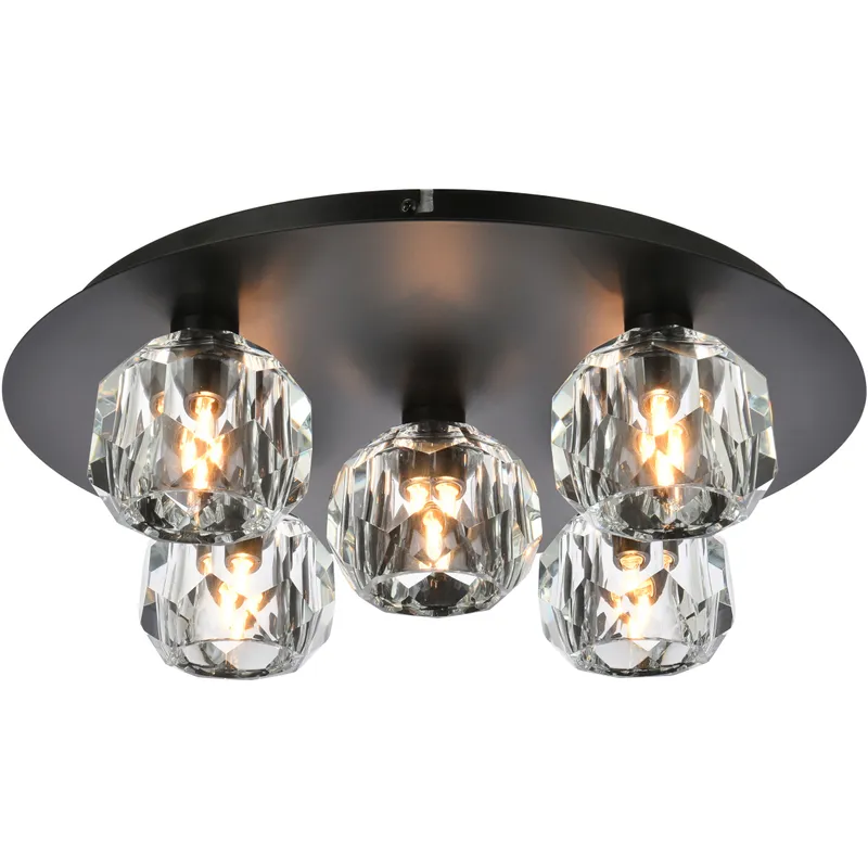 Graham 5 Light 16 inch Black Flush Mount Ceiling Light