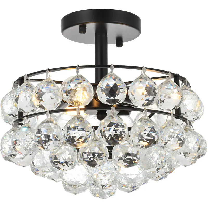 Savannah 3 Light 12 inch Black Flush Mount Ceiling Light