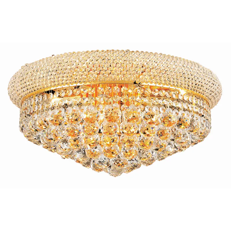 Primo 10 Light 20 inch Gold Flush Mount Ceiling Light in Royal Cut