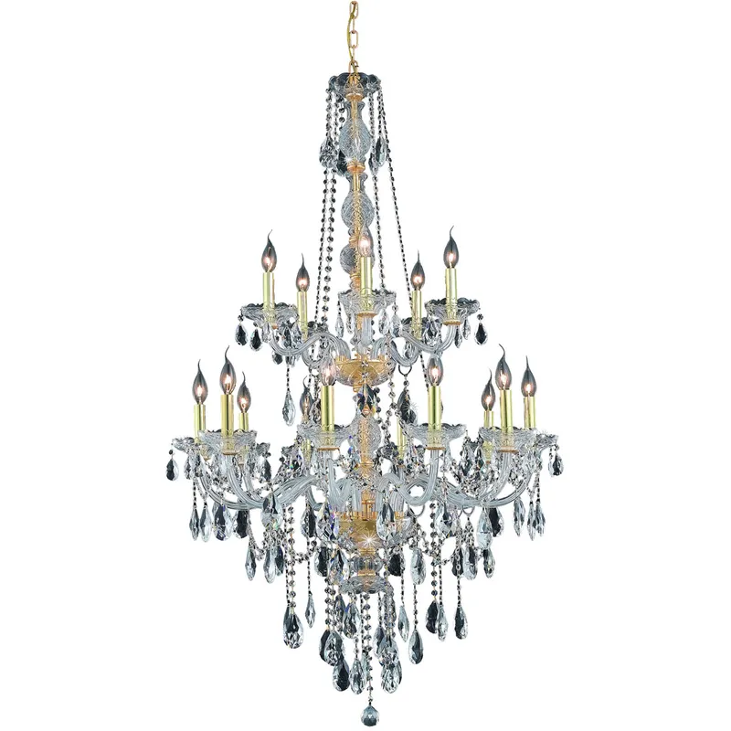 Verona 15 Light 33 inch Gold Foyer Ceiling Light in Clear, Royal Cut
