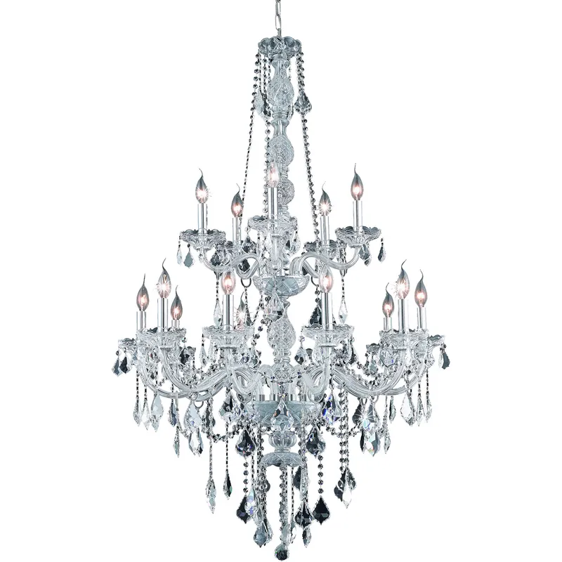 Verona 15 Light 33 inch Chrome Foyer Ceiling Light in Clear, Royal Cut