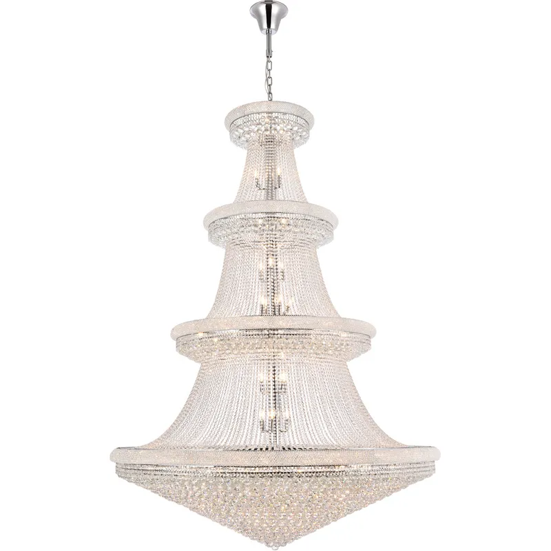 Primo 66 Light 72 inch Chrome Foyer Ceiling Light in Royal Cut