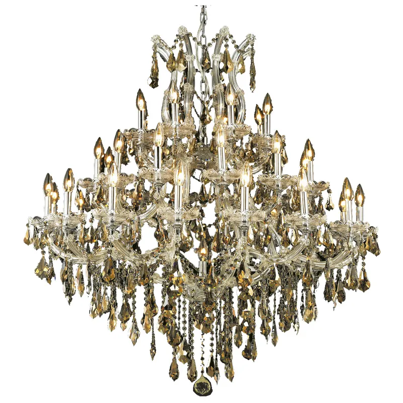 Maria Theresa 37 Light 44 inch Chrome Foyer Ceiling Light in Golden Teak