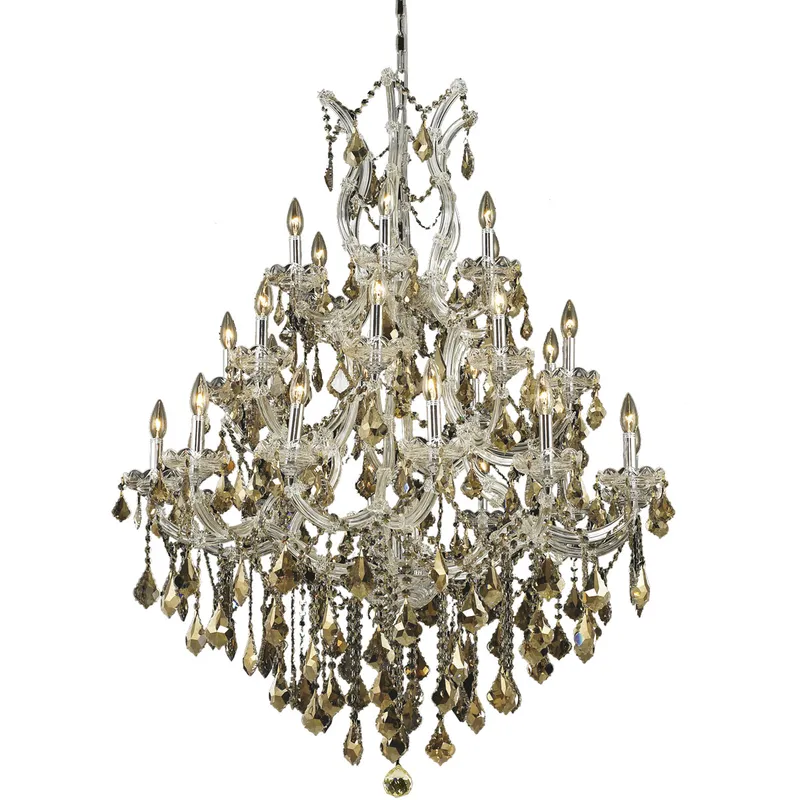 Maria Theresa 28 Light 38 inch Chrome Foyer Ceiling Light in Golden Teak, Royal Cut