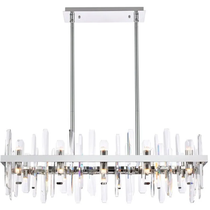 Serena 20 Light 36 inch Chrome Linear Chandelier Ceiling Light