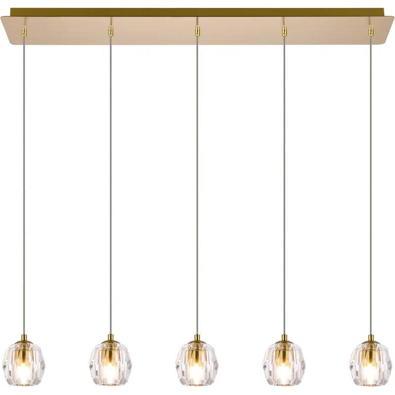 Eren 5 Light 32 inch Gold Linear Pendant Ceiling Light