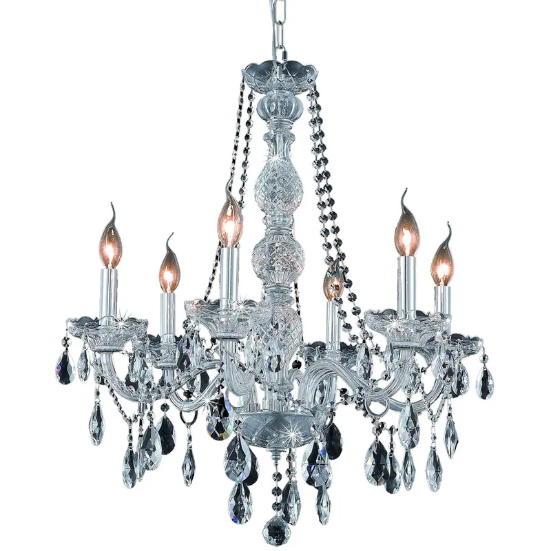 Verona 6 Light 24 inch Chrome Dining Chandelier Ceiling Light in Clear, Royal Cut