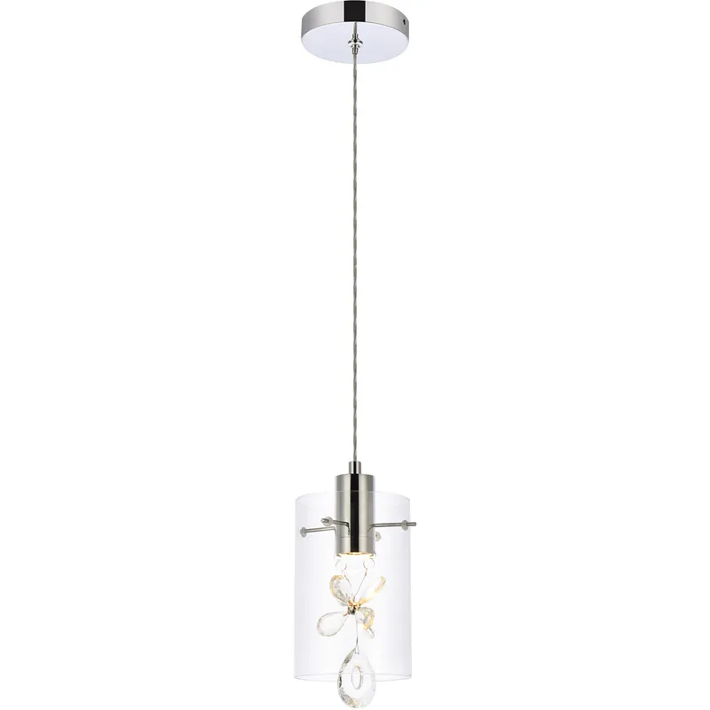 Hana 1 Light 6.5 inch Chrome Pendant Ceiling Light