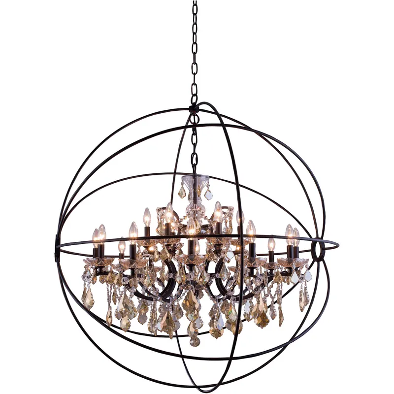 Geneva 18 Light 43.5 inch Dark Bronze Pendant Ceiling Light in Golden Teak, Urban Classic