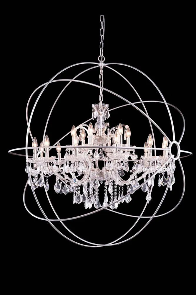 Geneva 18 Light 44 inch Polished Nickel Pendant Ceiling Light in Clear, Urban Classic