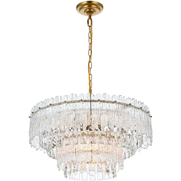 Emilia 6 Light 21 inch Satin Gold Pendant Ceiling Light