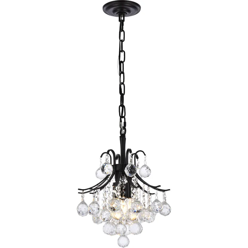 Toureg 3 Light 12 inch Black and Clear Pendant Ceiling Light in Royal Cut