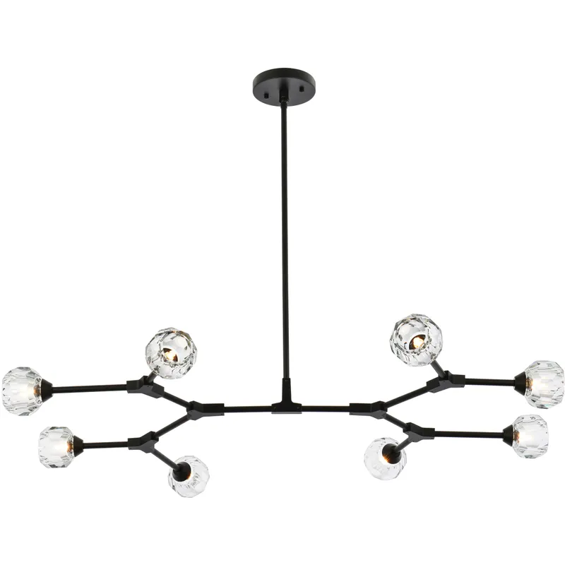 Zayne 8 Light 45 inch Black Pendant Ceiling Light