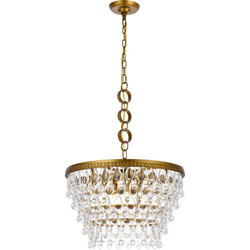 Nordic 5 Light 19 inch Brass Pendant Ceiling Light