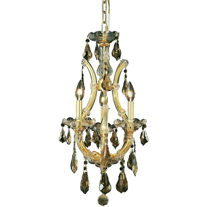 Maria Theresa 4 Light 12 inch Gold Pendant Ceiling Light in Golden Teak