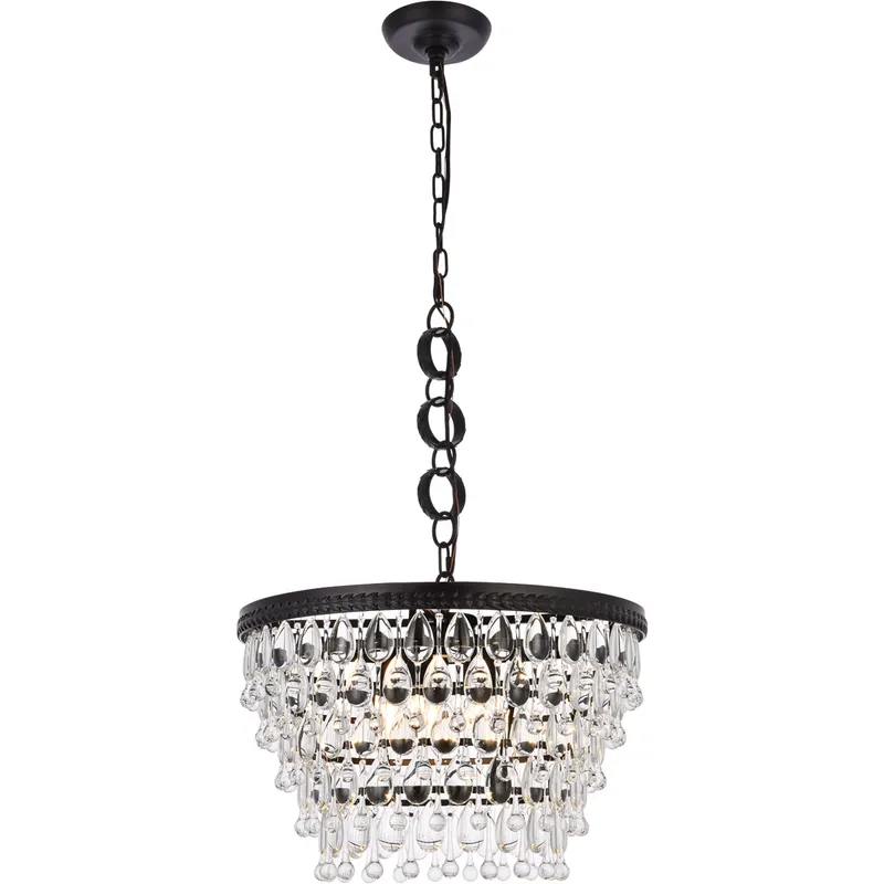 Nordic 5 Light 19 inch Black Pendant Ceiling Light
