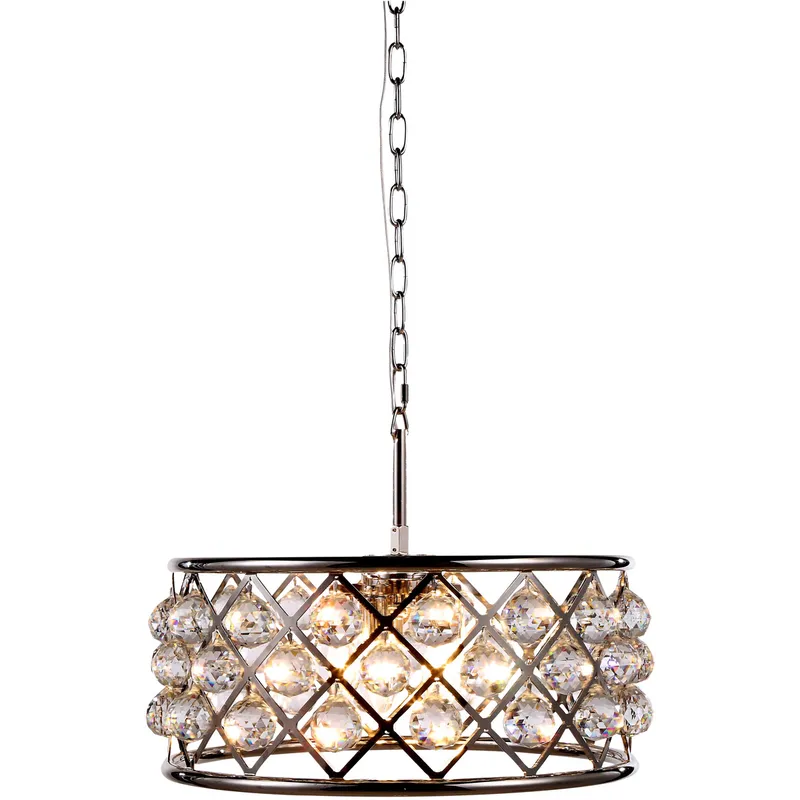 Madison 5 Light 20 inch Polished Nickel Pendant Ceiling Light in Clear, Urban Classic