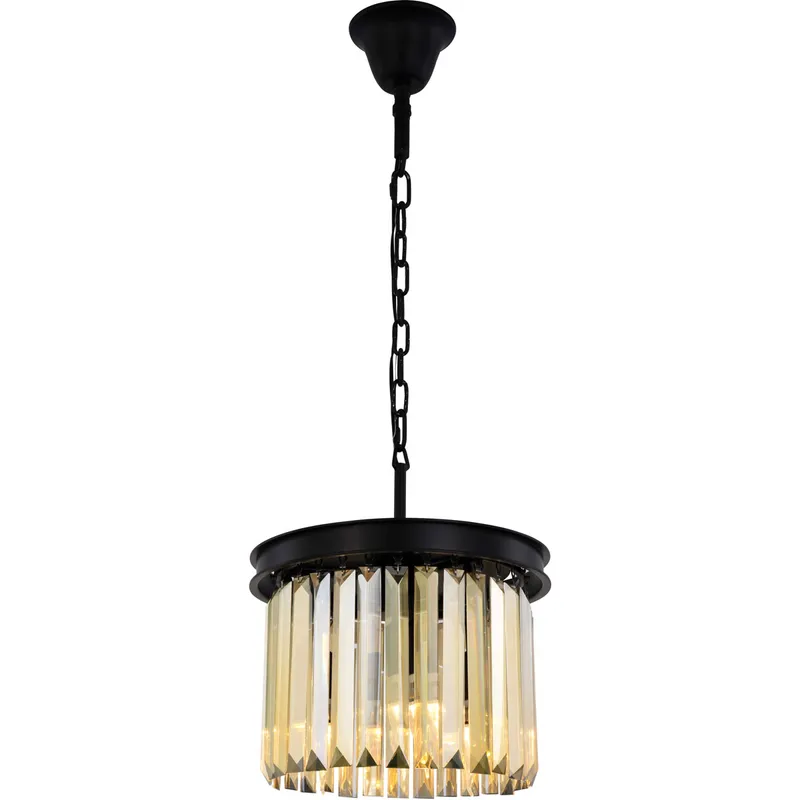 Sydney 3 Light 12 inch Matte Black Pendant Ceiling Light in Golden Teak, Urban Classic