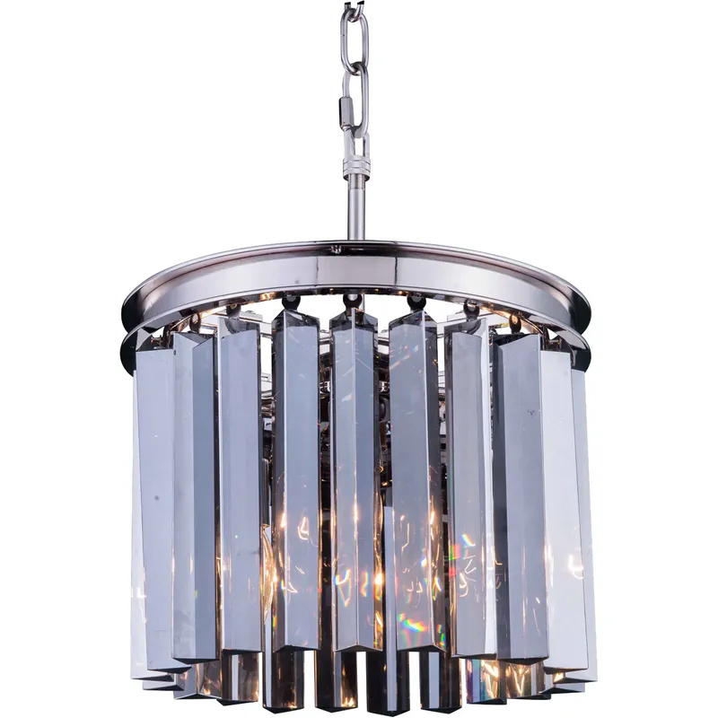 Sydney 3 Light 12 inch Polished Nickel Pendant Ceiling Light in Silver Shade, Urban Classic