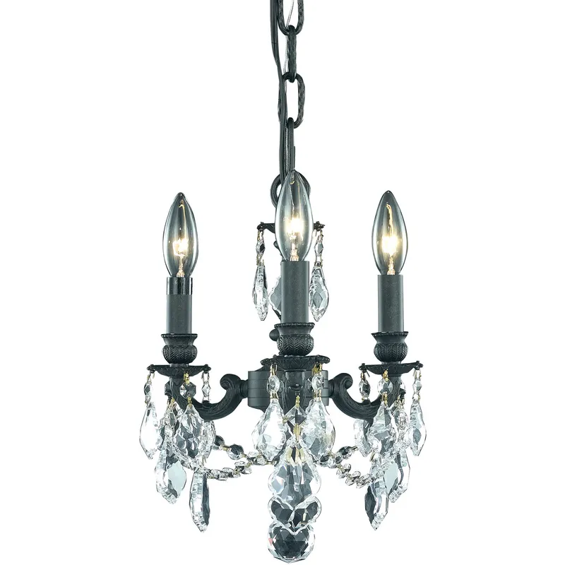 Lillie 3 Light 10 inch Dark Bronze Pendant Ceiling Light in Clear, Royal Cut