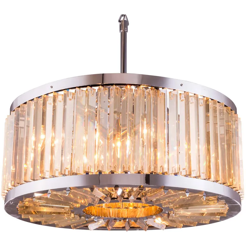 Chelsea 8 Light 28 inch Polished Nickel Pendant Ceiling Light in Golden Teak, Urban Classic