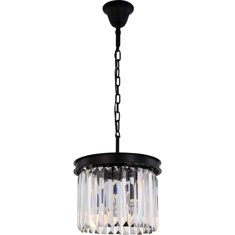 Sydney 3 Light 12 inch Matte Black Pendant Ceiling Light in Clear, Urban Classic