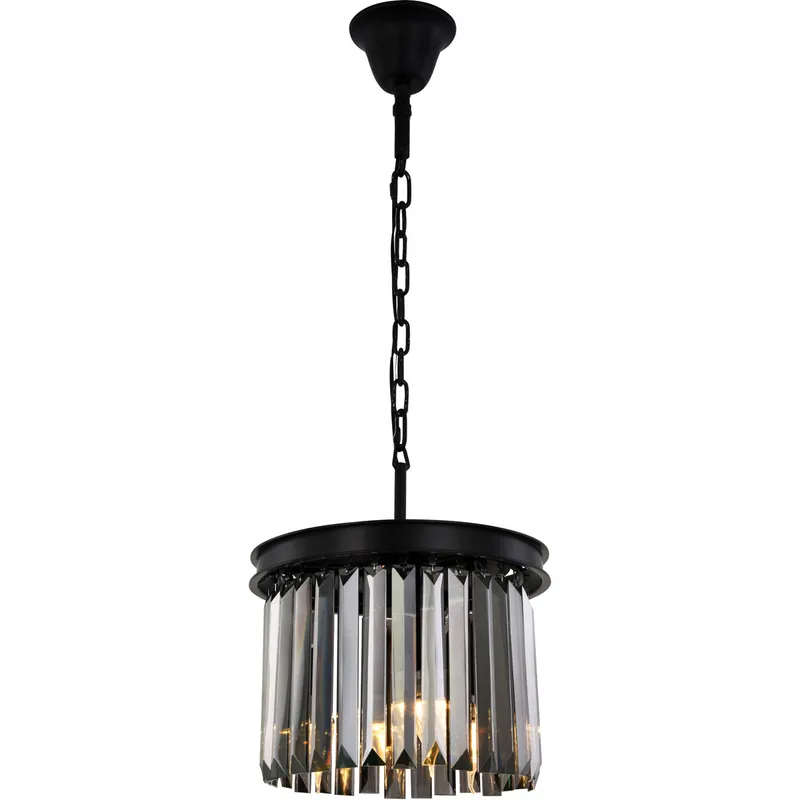 Sydney 3 Light 12 inch Matte Black Pendant Ceiling Light in Silver Shade, Urban Classic