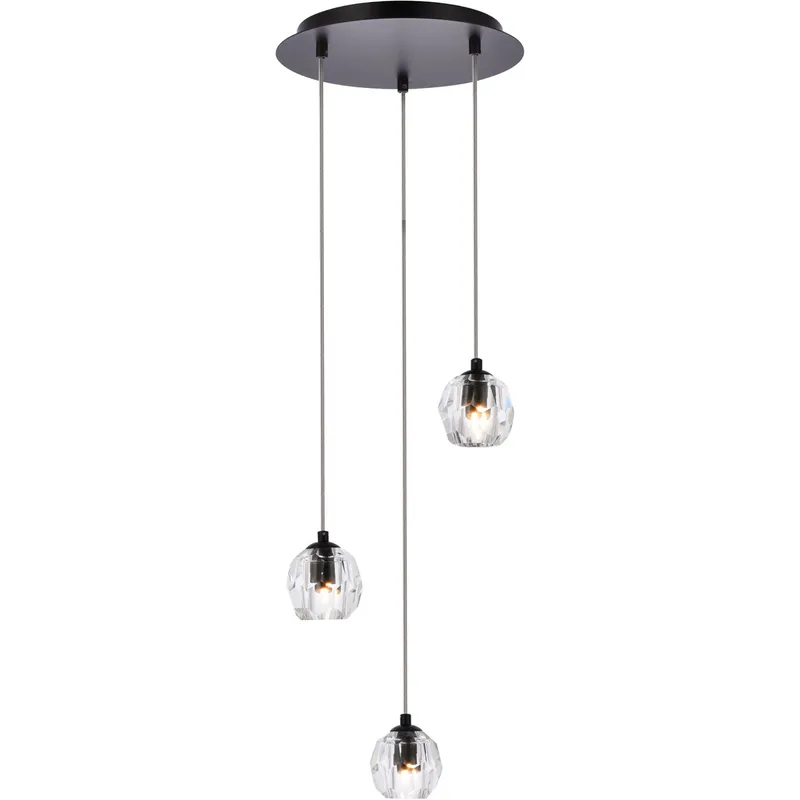 Eren 3 Light 11.8 inch Black Pendant Ceiling Light