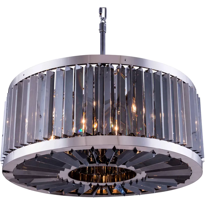 Chelsea 8 Light 28 inch Polished Nickel Pendant Ceiling Light in Silver Shade, Urban Classic