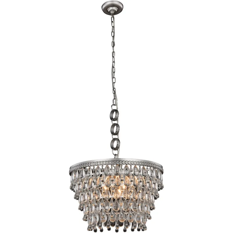 Nordic 5 Light 19 inch Antique Silver Pendant Ceiling Light in Antique Sliver, Urban Classic