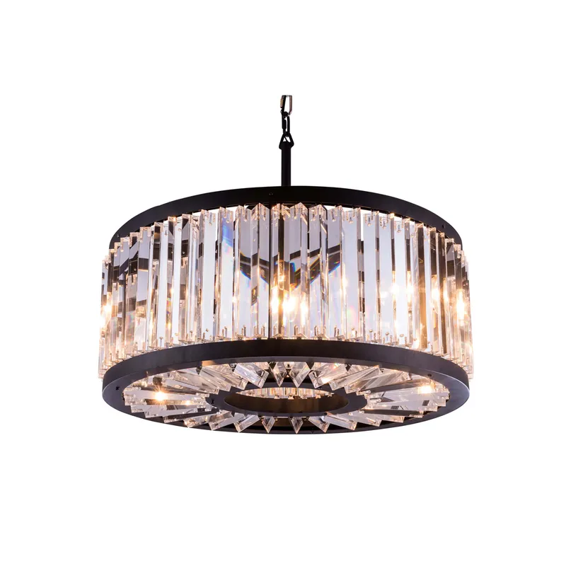 Chelsea 8 Light 28 inch Matte Black Pendant Ceiling Light in Clear, Urban Classic