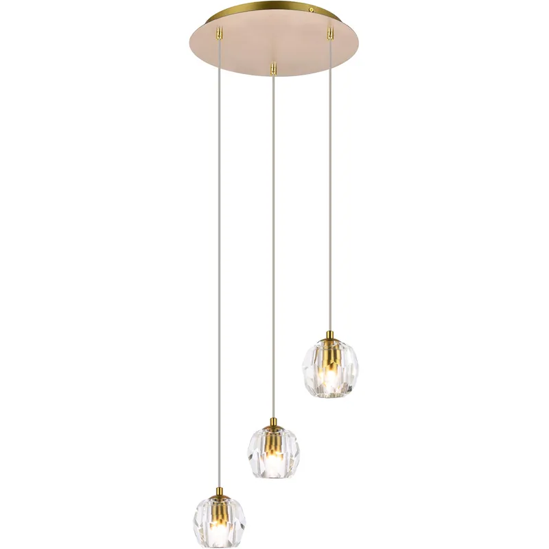 Eren 3 Light 11.8 inch Gold Pendant Ceiling Light