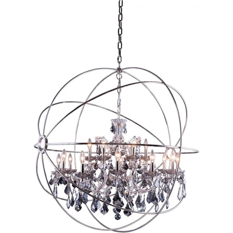 Geneva 18 Light 43.5 inch Polished Nickel Pendant Ceiling Light in Silver Shade, Urban Classic