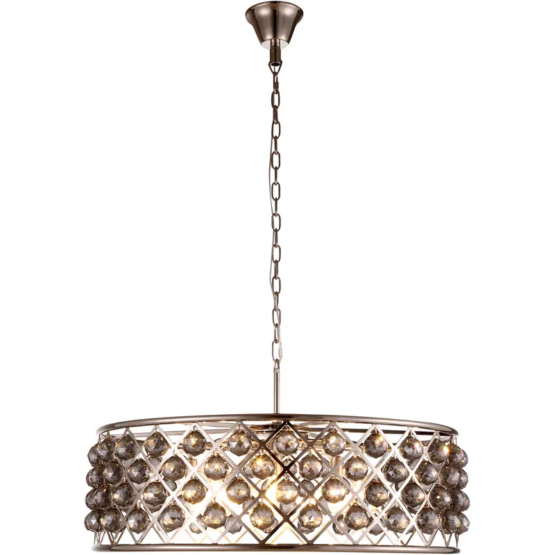 Madison 8 Light 32 inch Polished Nickel Pendant Ceiling Light in Silver Shade, Urban Classic