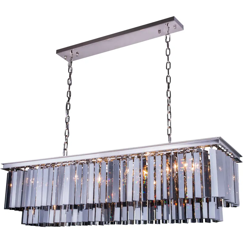Sydney 12 Light 50 inch Polished Nickel Pendant Ceiling Light in Silver Shade, Urban Classic