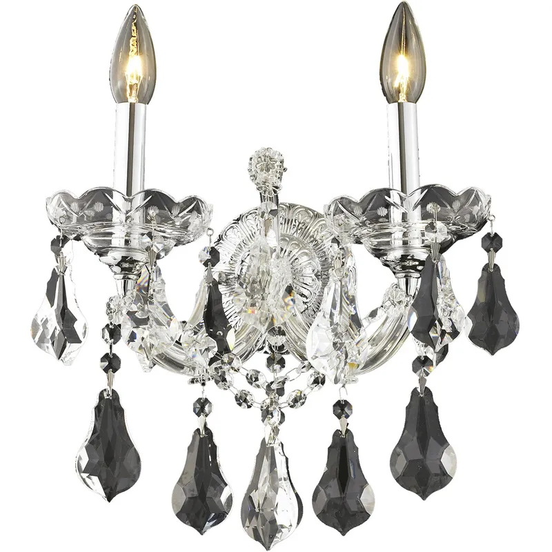 Maria Theresa 2 Light 12 inch Chrome Wall Sconce Wall Light in Clear