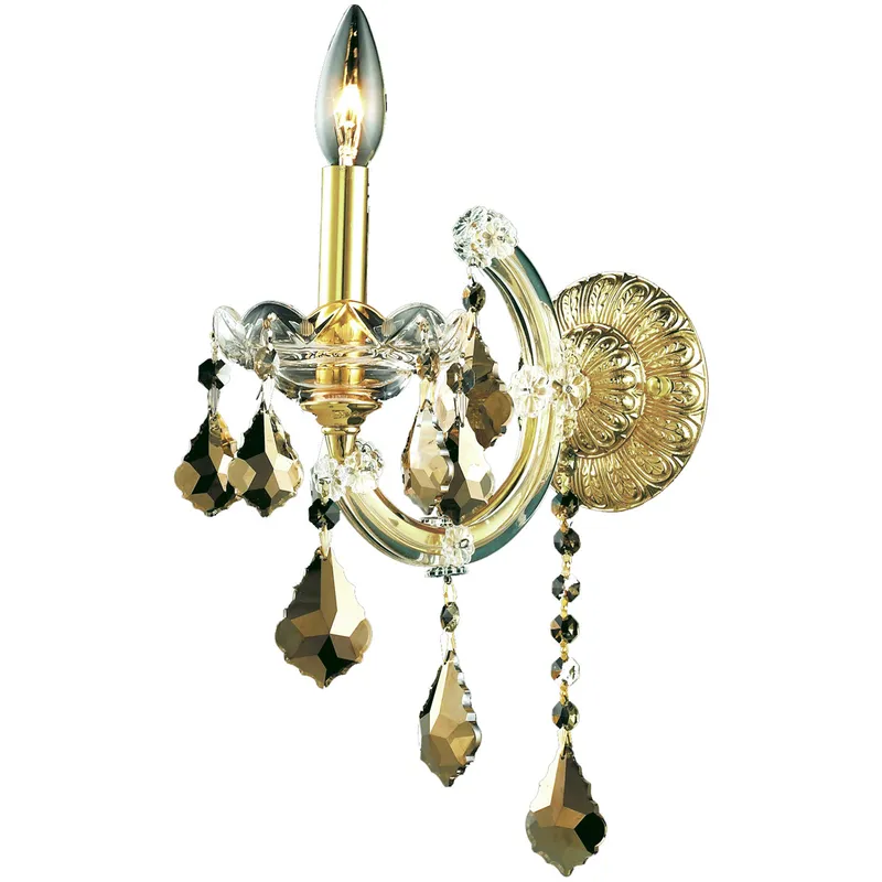 Maria Theresa 1 Light 8 inch Gold Wall Sconce Wall Light in Golden Teak, Royal Cut