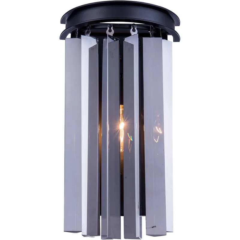 Sydney 2 Light 8 inch Matte Black Wall Sconce Wall Light in Silver Shade, Urban Classic