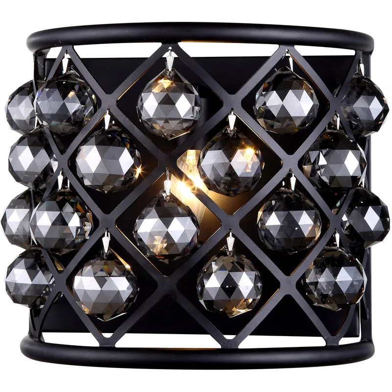 Madison 1 Light 11.5 inch Matte Black Wall Sconce Wall Light in Silver Shade, Urban Classic