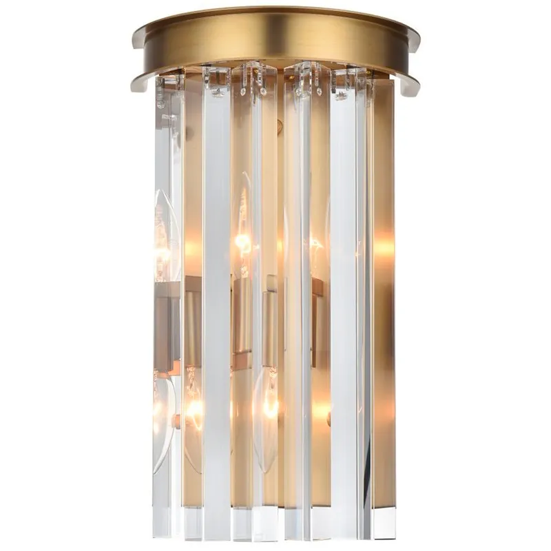 Sydney 2 Light 8 inch Satin Gold Wall Sconce Wall Light in Clear