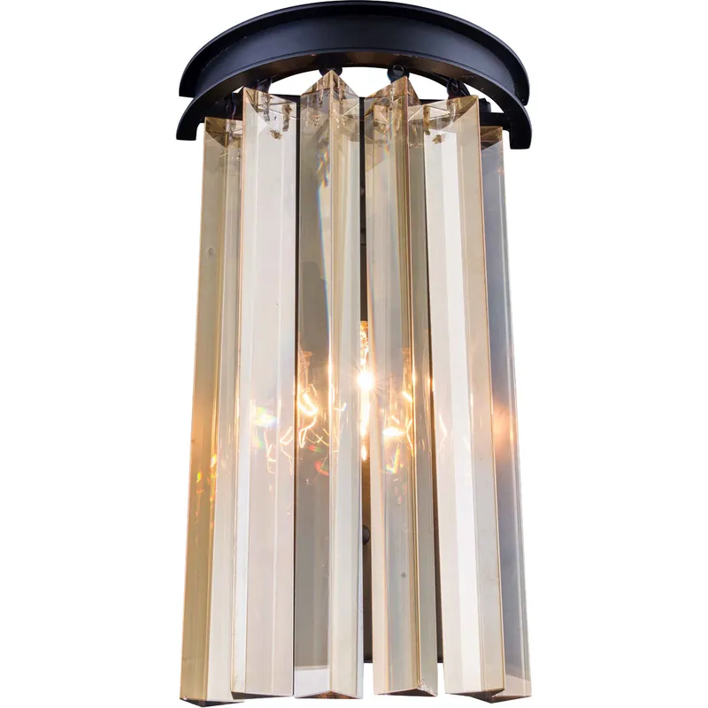 Sydney 2 Light 8 inch Matte Black Wall Sconce Wall Light in Golden Teak, Urban Classic