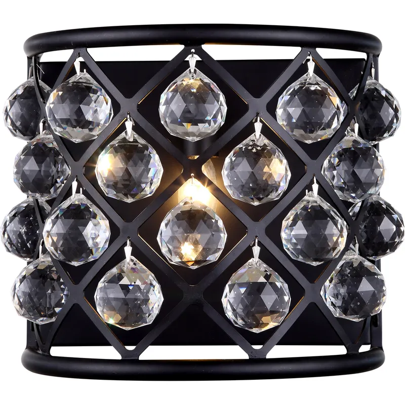 Madison 1 Light 11.5 inch Matte Black Wall Sconce Wall Light in Clear, Urban Classic