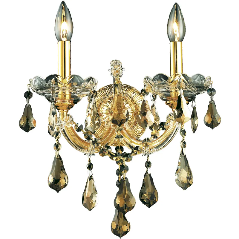 Maria Theresa 2 Light 12 inch Gold Wall Sconce Wall Light in Golden Teak