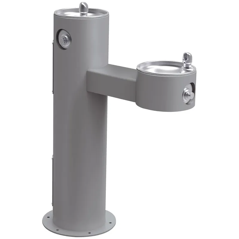 Elkay LK4420FRKGRY Bi-level Pedestal Outdoor Drinking Fountain