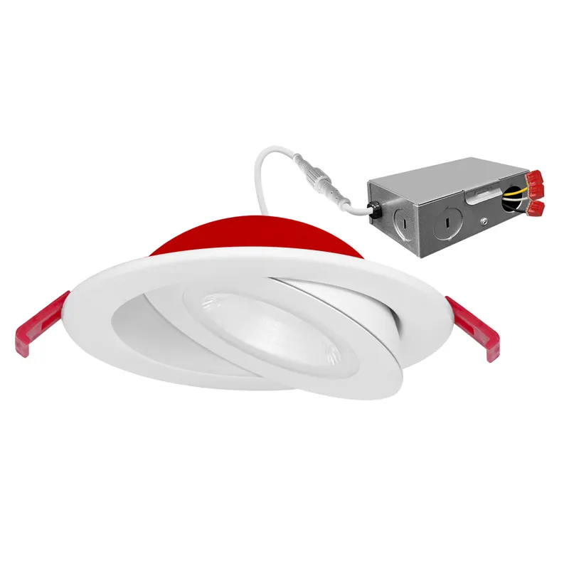 4" Floating Gimbal Downlight (Canless) White Round Module FIRE RATED