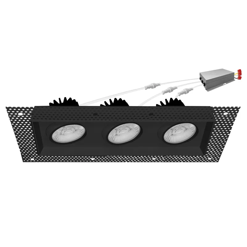 4" Multiple: Trimless Triple Head